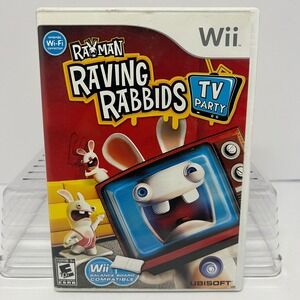 Rayman Raving Rabbids TV Party Nintendo Wii Game Complete Tested Authentic